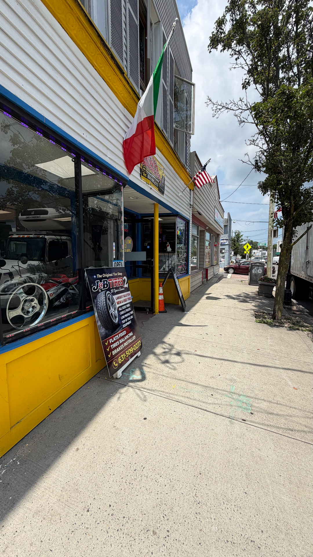 J & B Tires 2 storefront at 1604 Main Street W, Port Jefferson Station